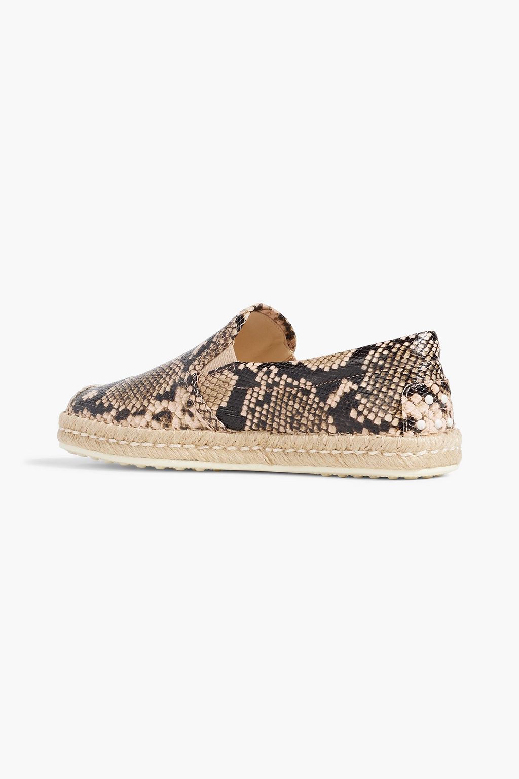 TOD'S Snake-effect leather espadrilles