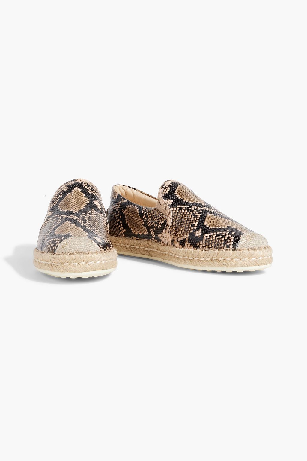 TOD'S Snake-effect leather espadrilles