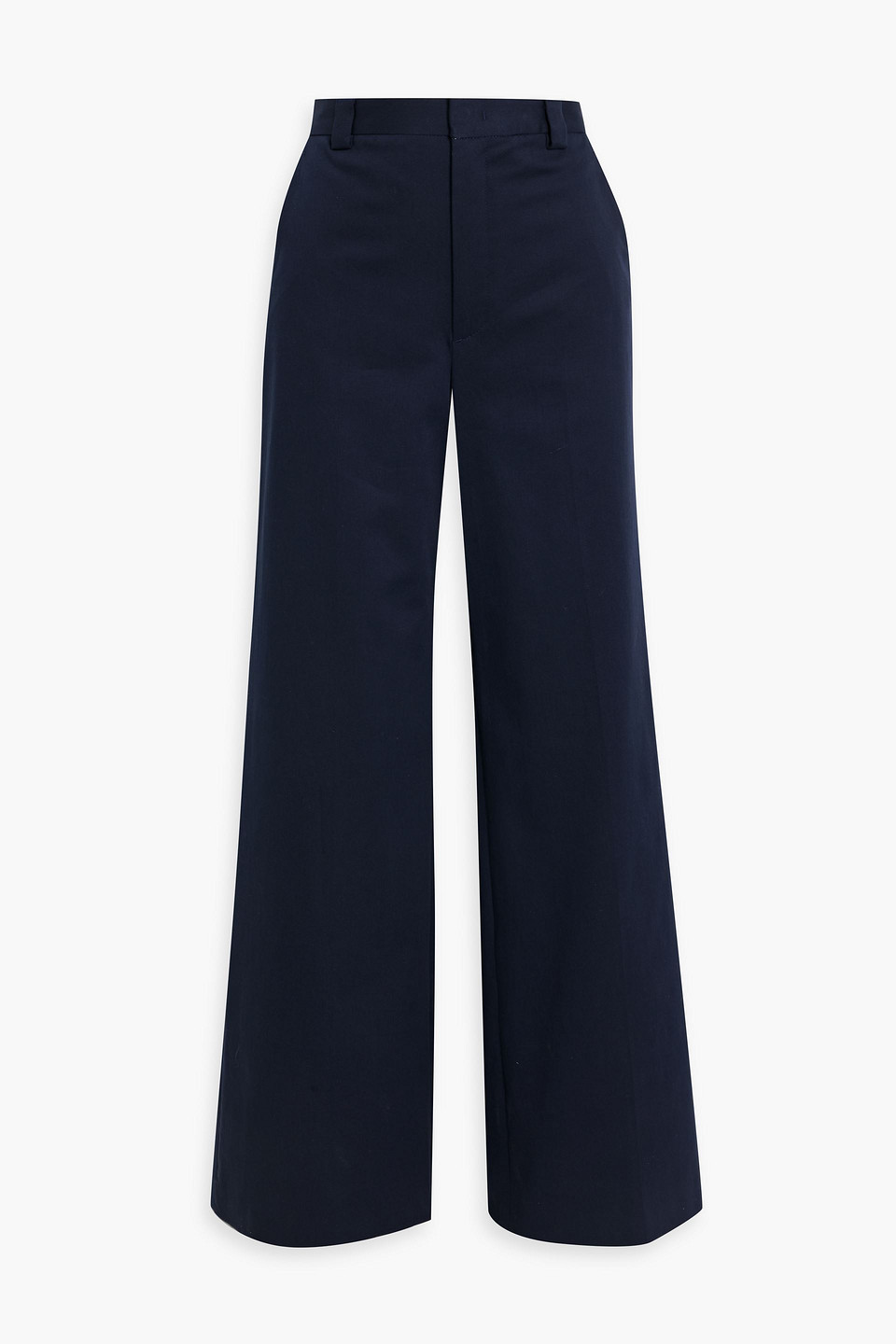 Red Valentino Cotton-blend Twill Wide-leg Pants In Blue