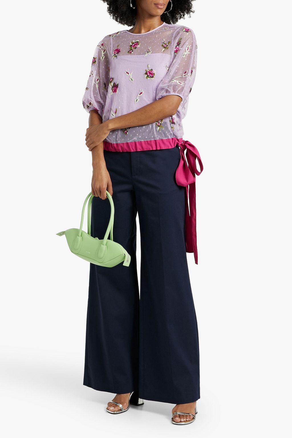 REDVALENTINO Stretch-cotton twill wide-leg pants