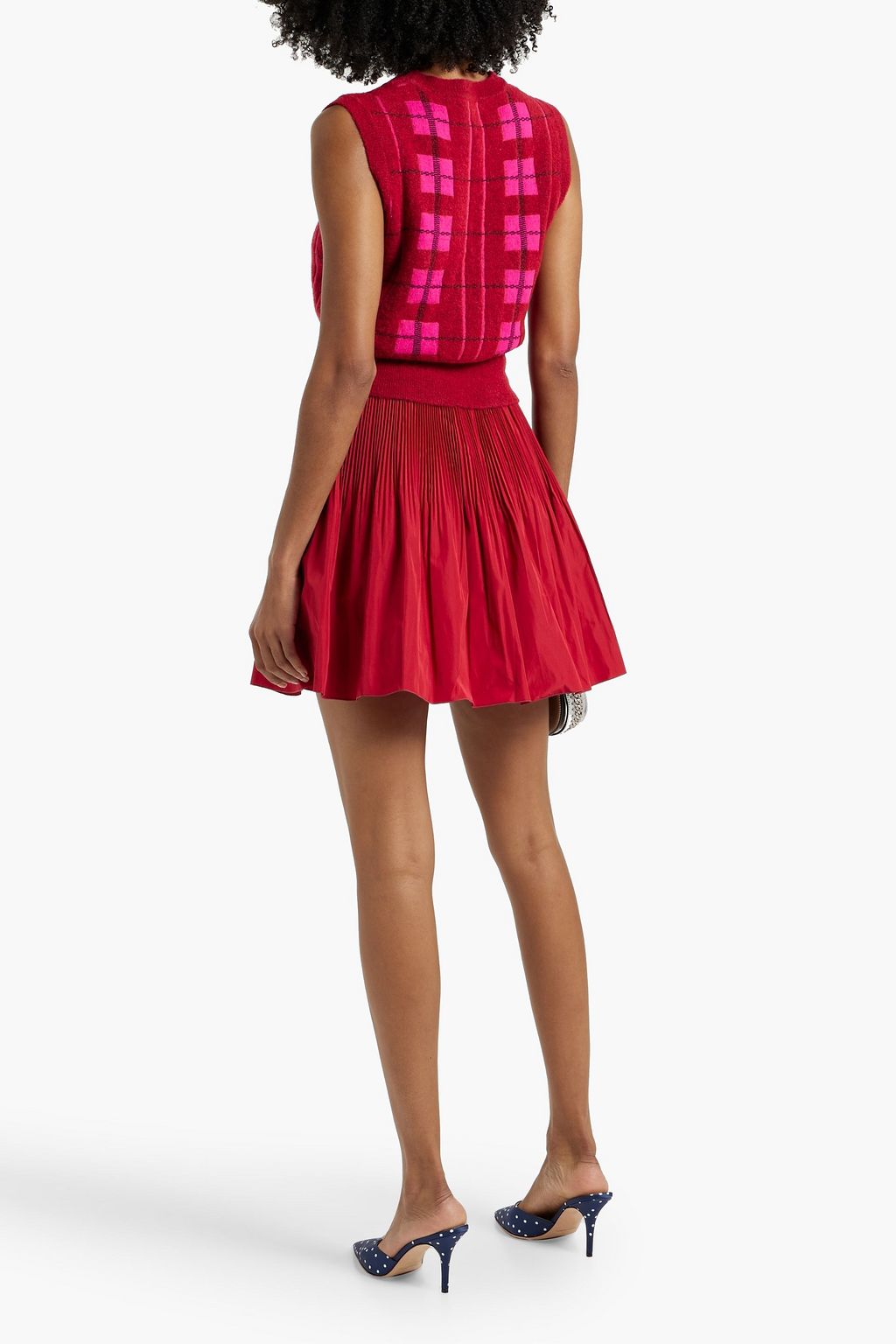 REDVALENTINO Pleated taffeta mini skirt