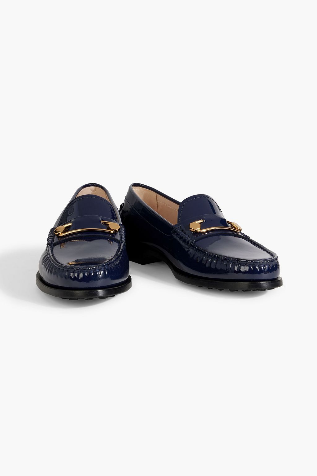 TOD'S Embellished patent-leather loafers