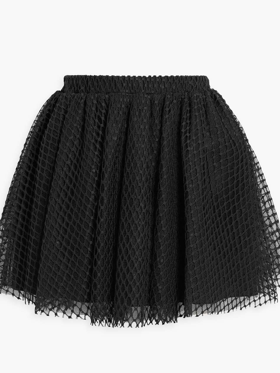 gathered lace mini skirt