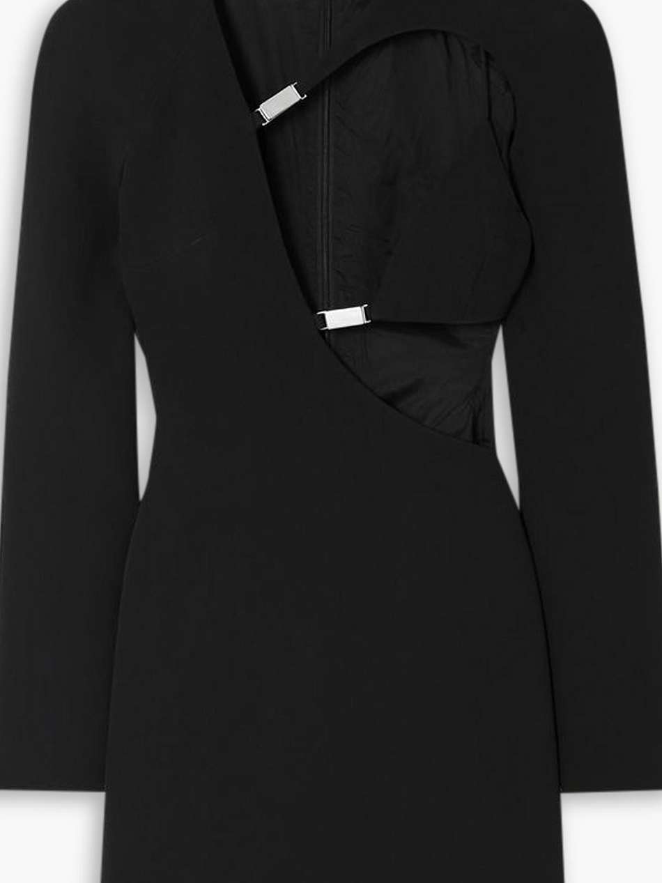 cutout asymmetric jersey mini dress