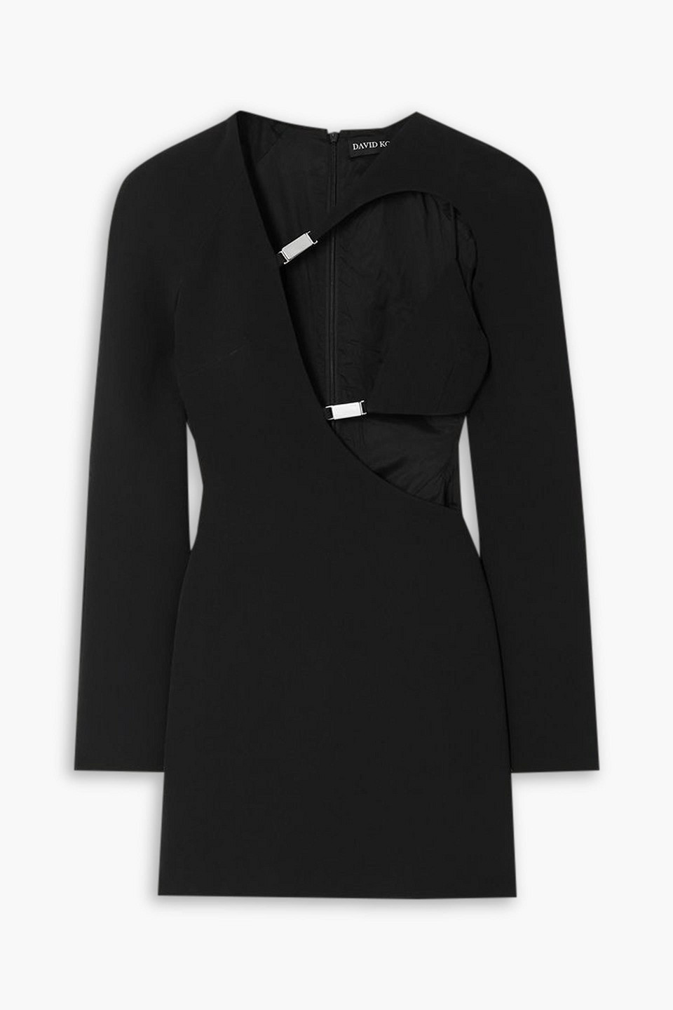Cutout asymmetric jersey mini dress