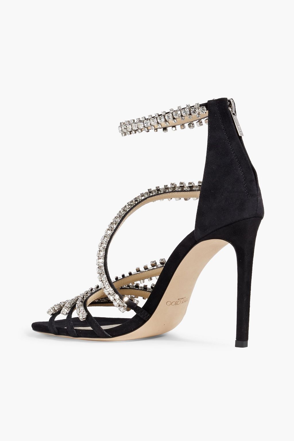 JIMMY CHOO Josefine 100 crystal-embellished suede sandals
