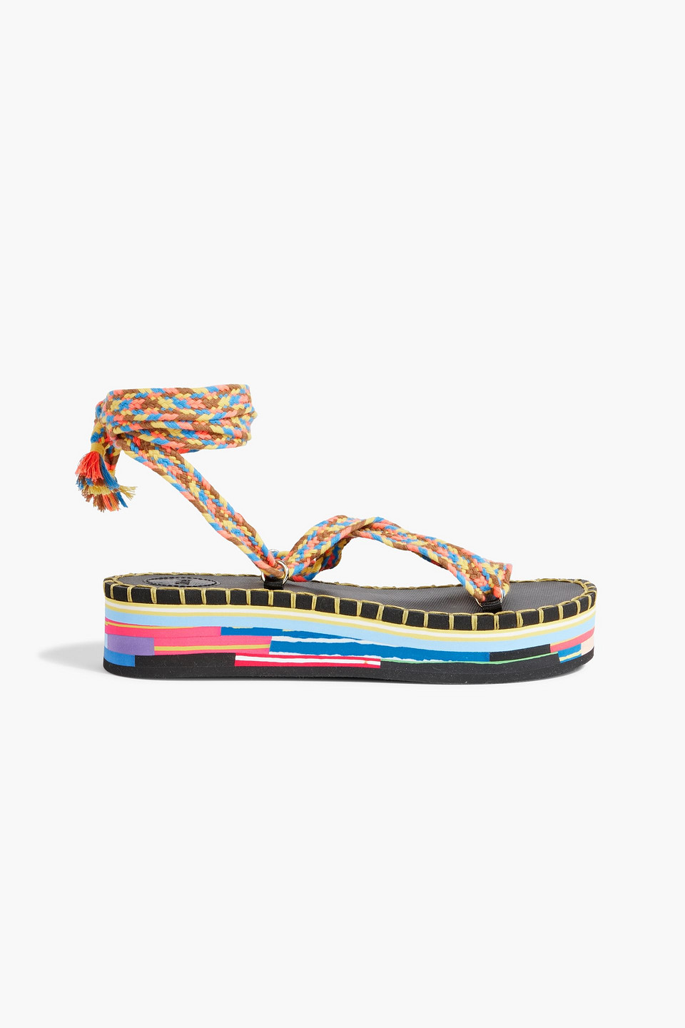 Chloé Lou Braided Cord Platform Sandals In Multicolor