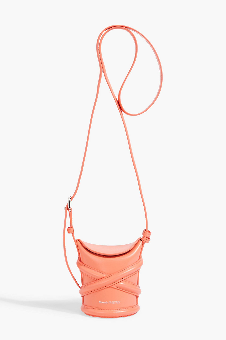 Alexander Mcqueen The Curve Mini Leather Cross-body Bag In Peach