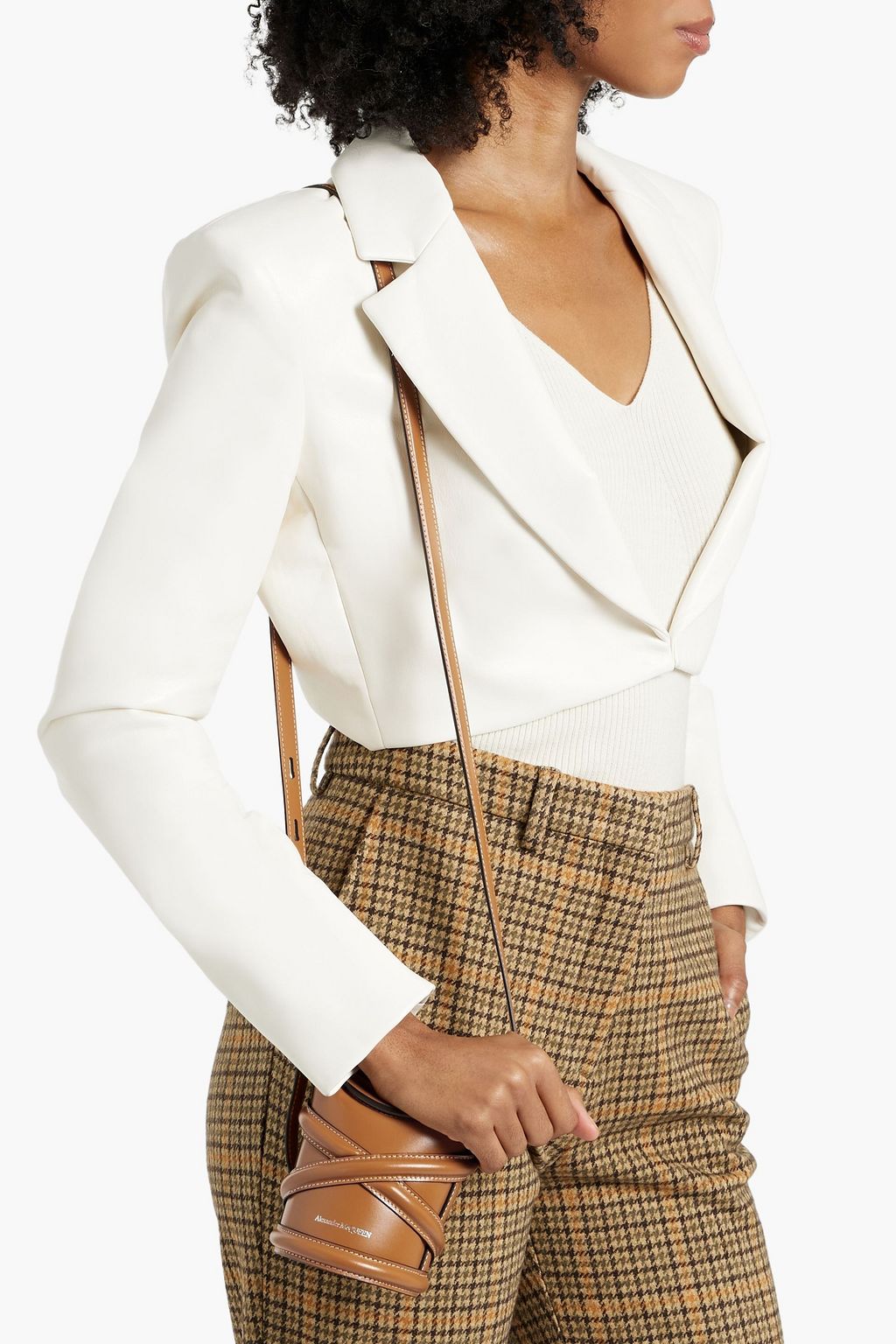 MCQUEEN The Curve micro leather cross-body bag