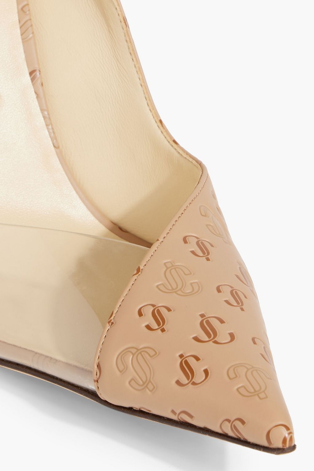 JIMMY CHOO Cass 95 embossed leather and PVC pumps