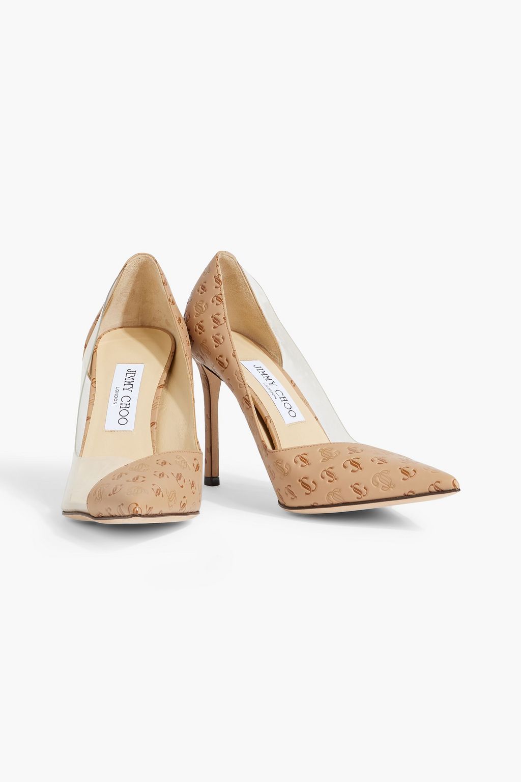 JIMMY CHOO Cass 95 embossed leather and PVC pumps
