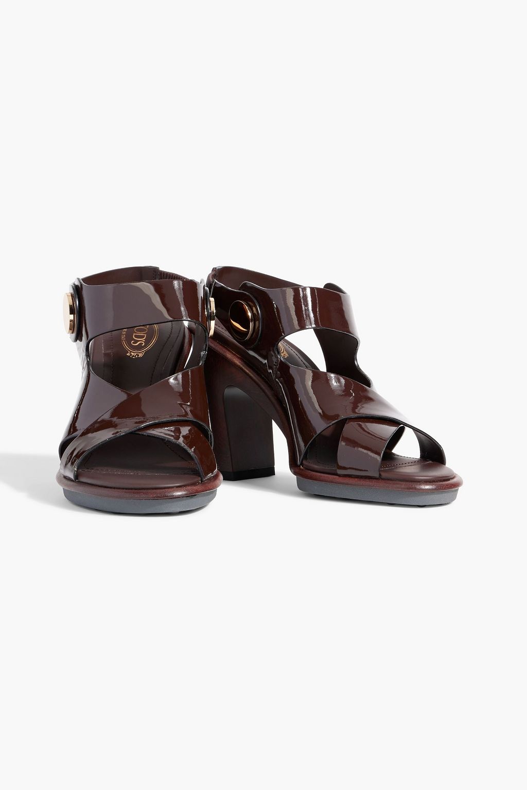 TOD'S Studded patent-leather sandals