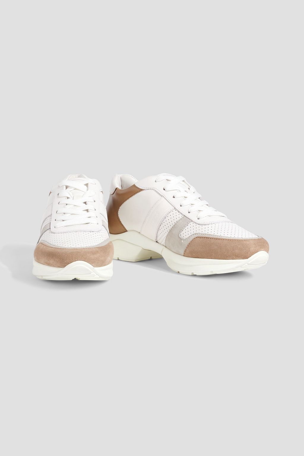 TOD'S Perforated leather and suede sneakers