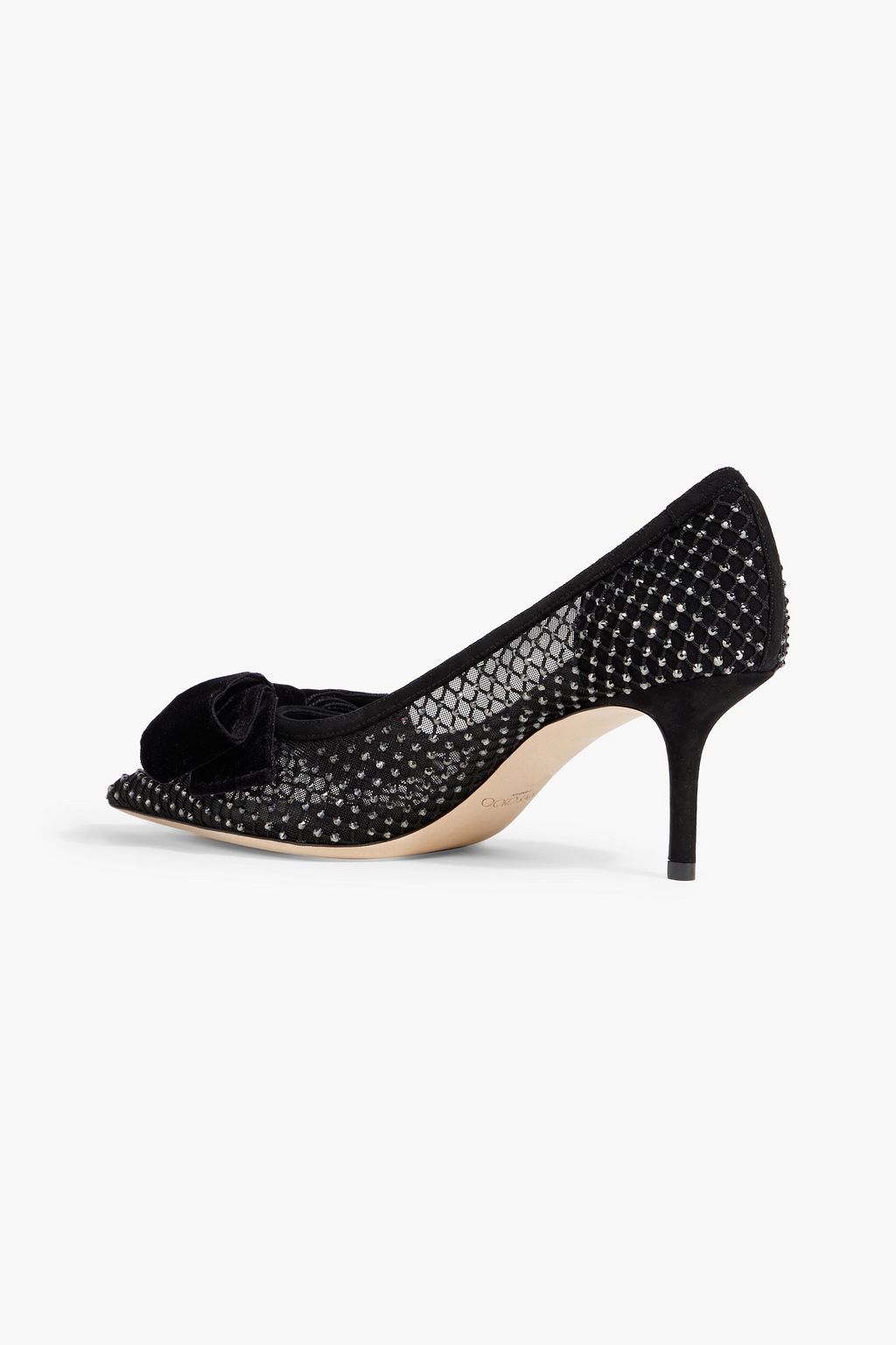 JIMMY CHOO Love 65 crystal-embellished mesh pumps