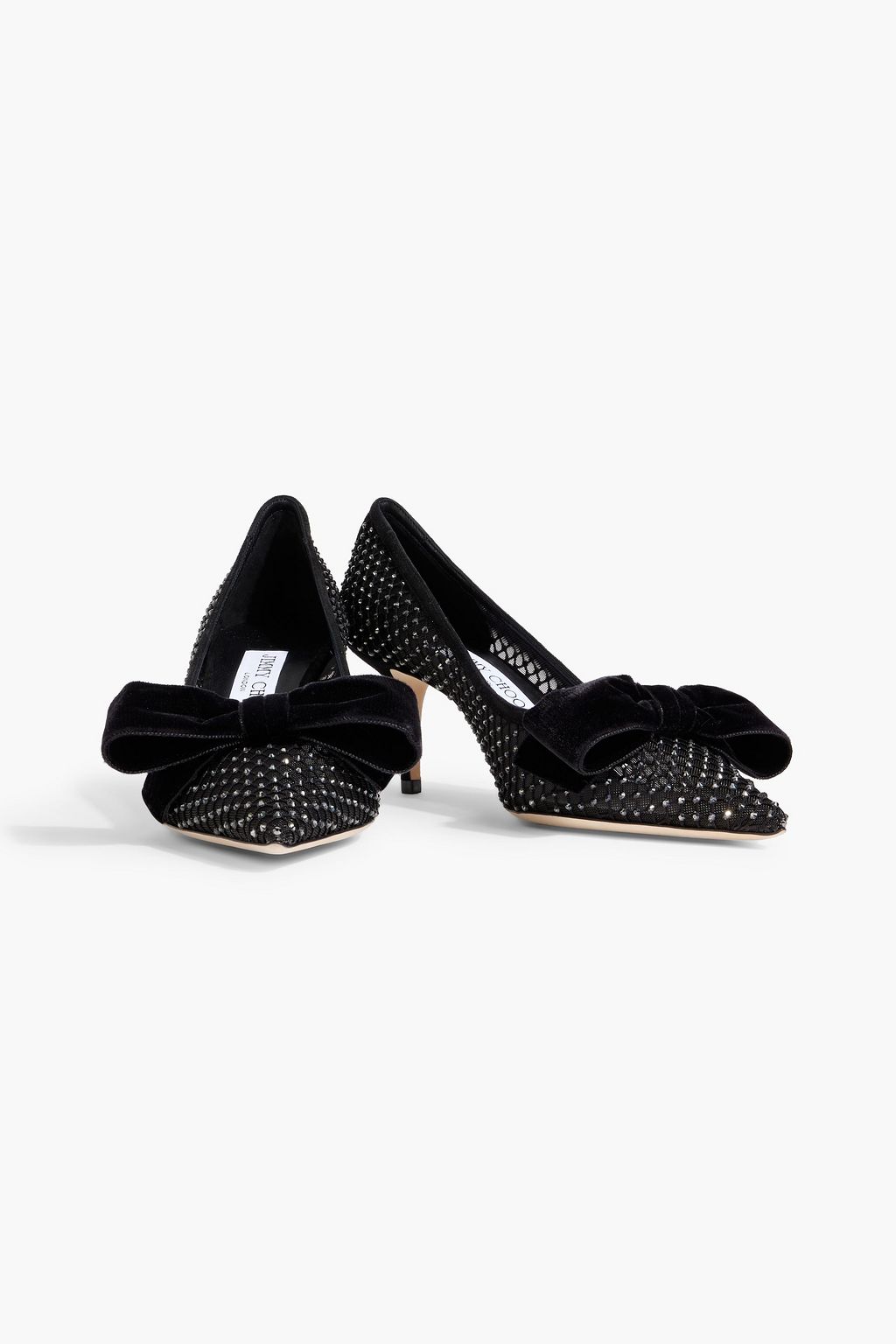 JIMMY CHOO Love 65 crystal-embellished mesh pumps