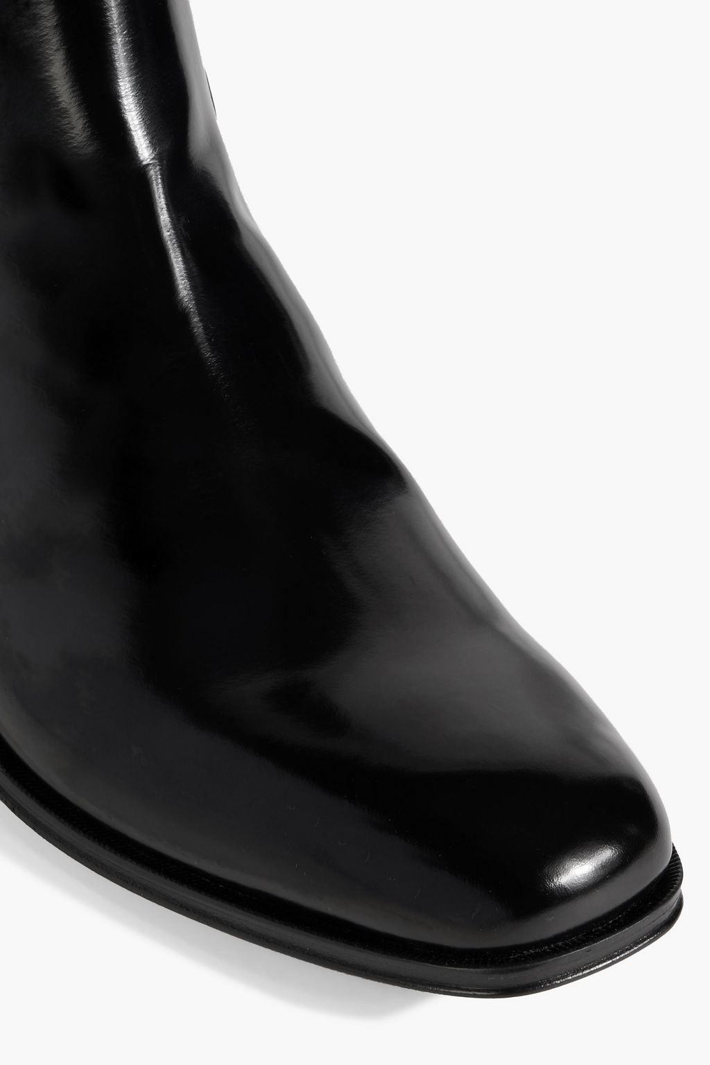FERRAGAMO Isidoro glossed-leather Chelsea boots