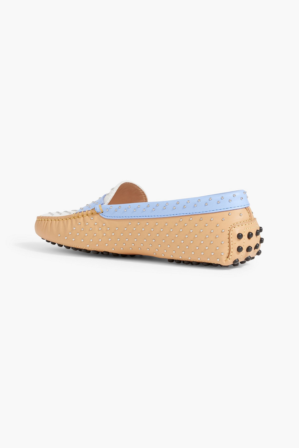 Tod's Tods Gommini Micro Borchie Leather Loafer In Sand