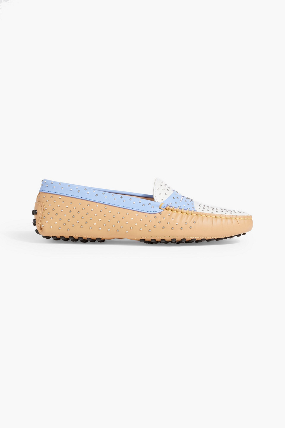 Tod's Tods Gommini Micro Borchie Leather Loafer In Sand
