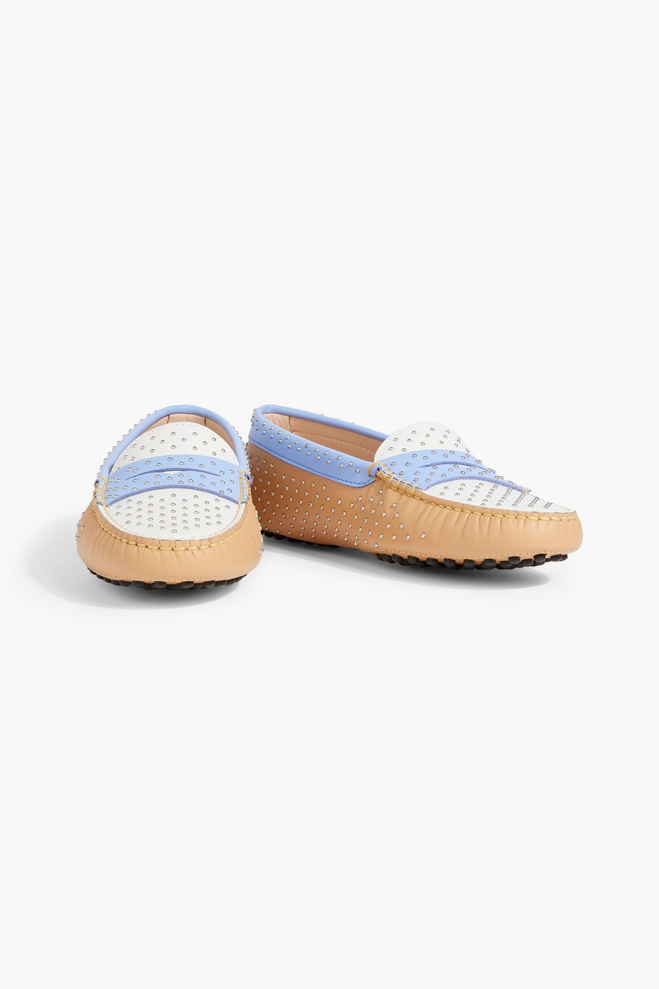 Tod's Tods Gommini Micro Borchie Leather Loafer In Sand