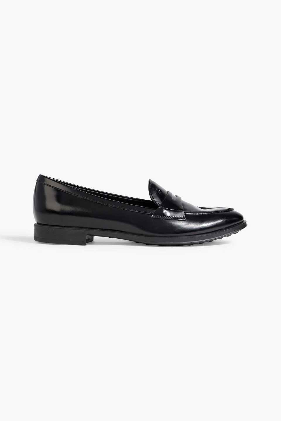 Tod's Glossed-leather Loafers In Black