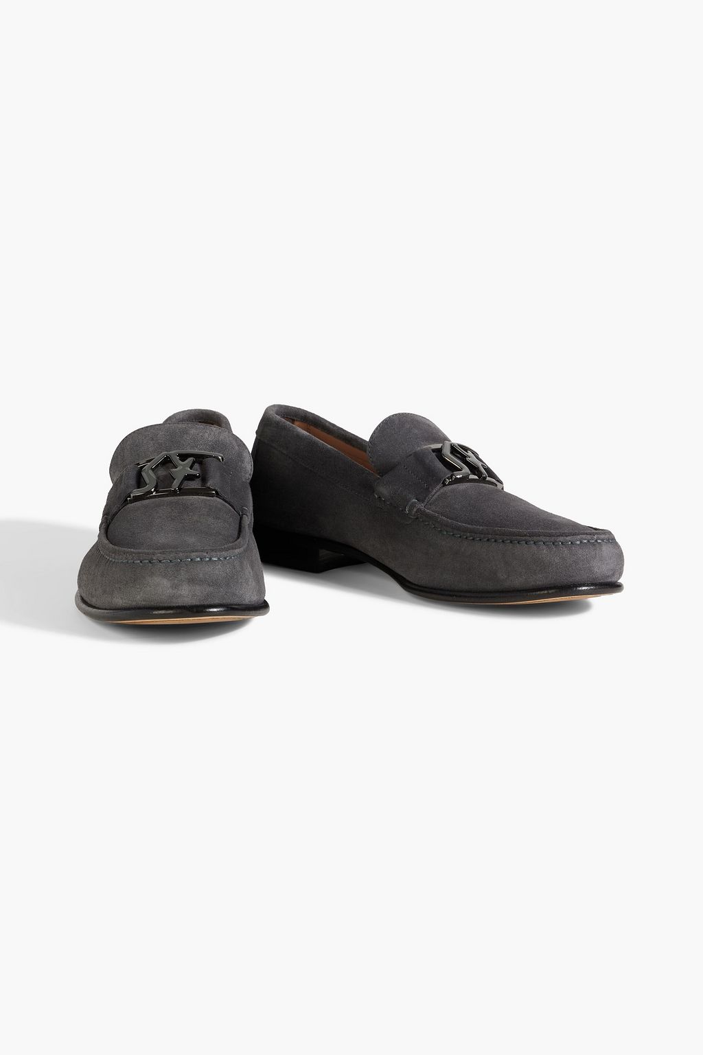 FERRAGAMO Prerov embellished suede loafers