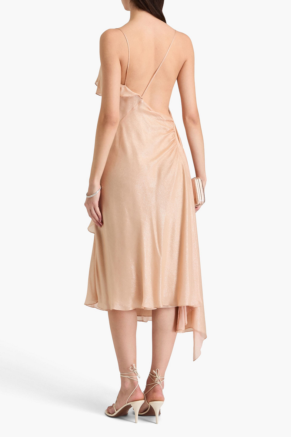 Victoria Beckham Bias-cut Cami Asymmetric Slip Dress In Rougefarben