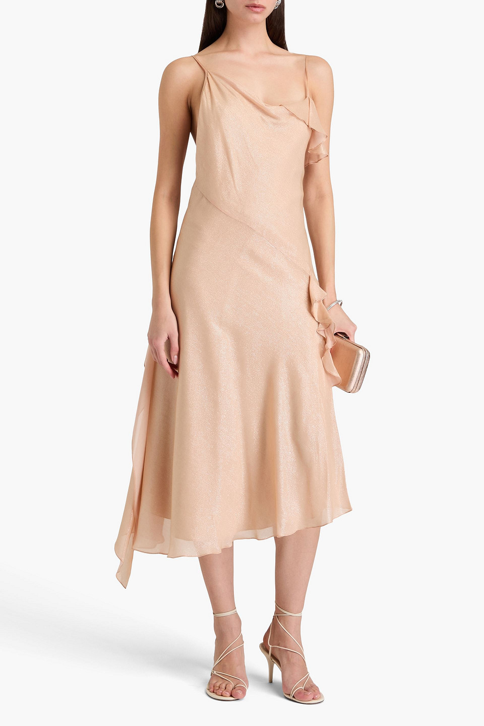 Victoria Beckham Bias-cut Cami Asymmetric Slip Dress In Rougefarben
