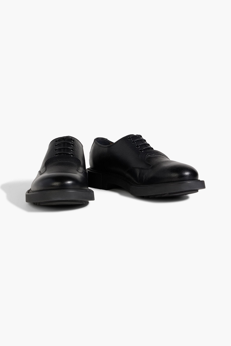 FERRAGAMO LUX PEBBLED-LEATHER BROGUES
