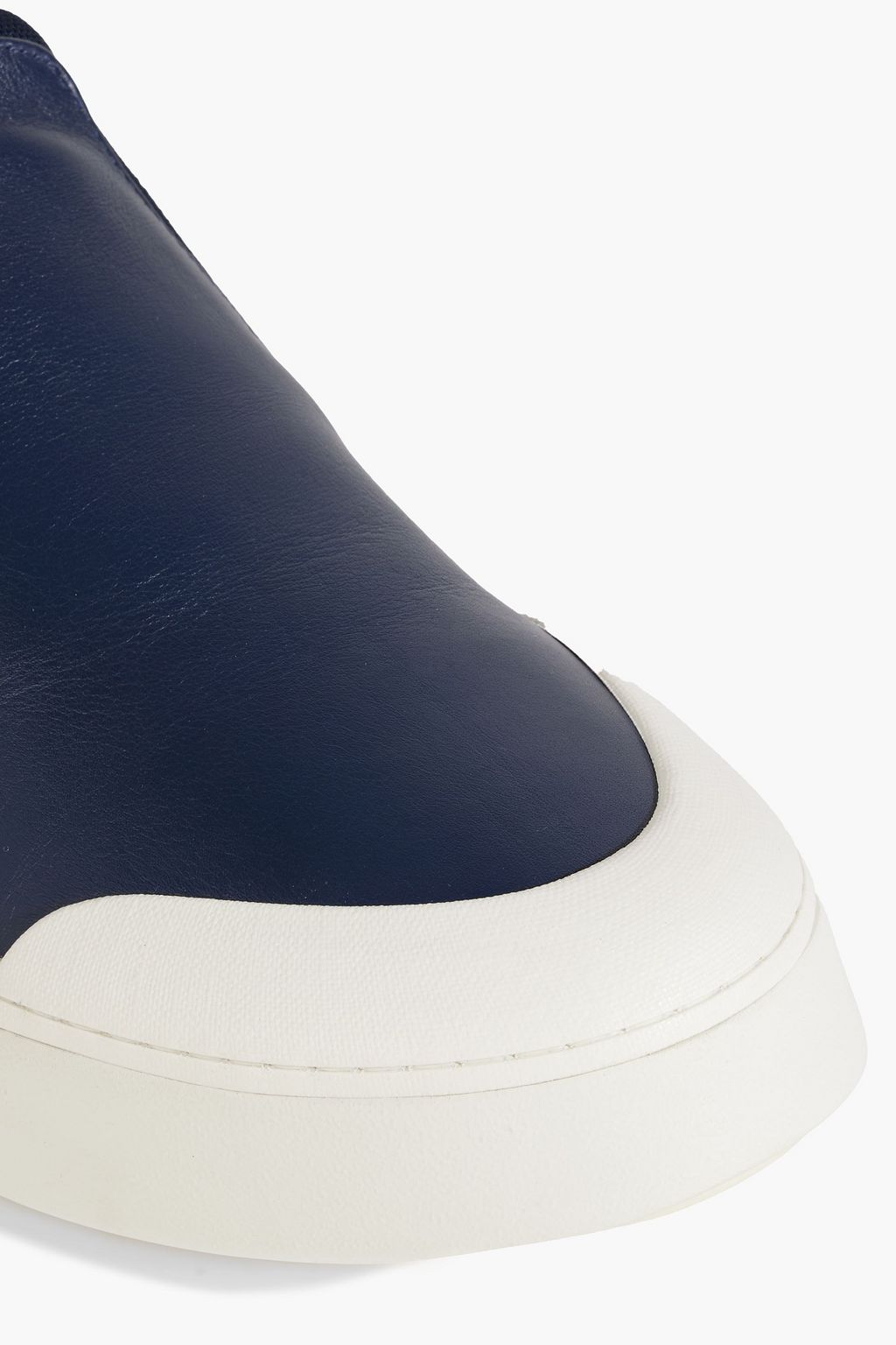 FERRAGAMO Marine appliquéd leather slip-on sneakers