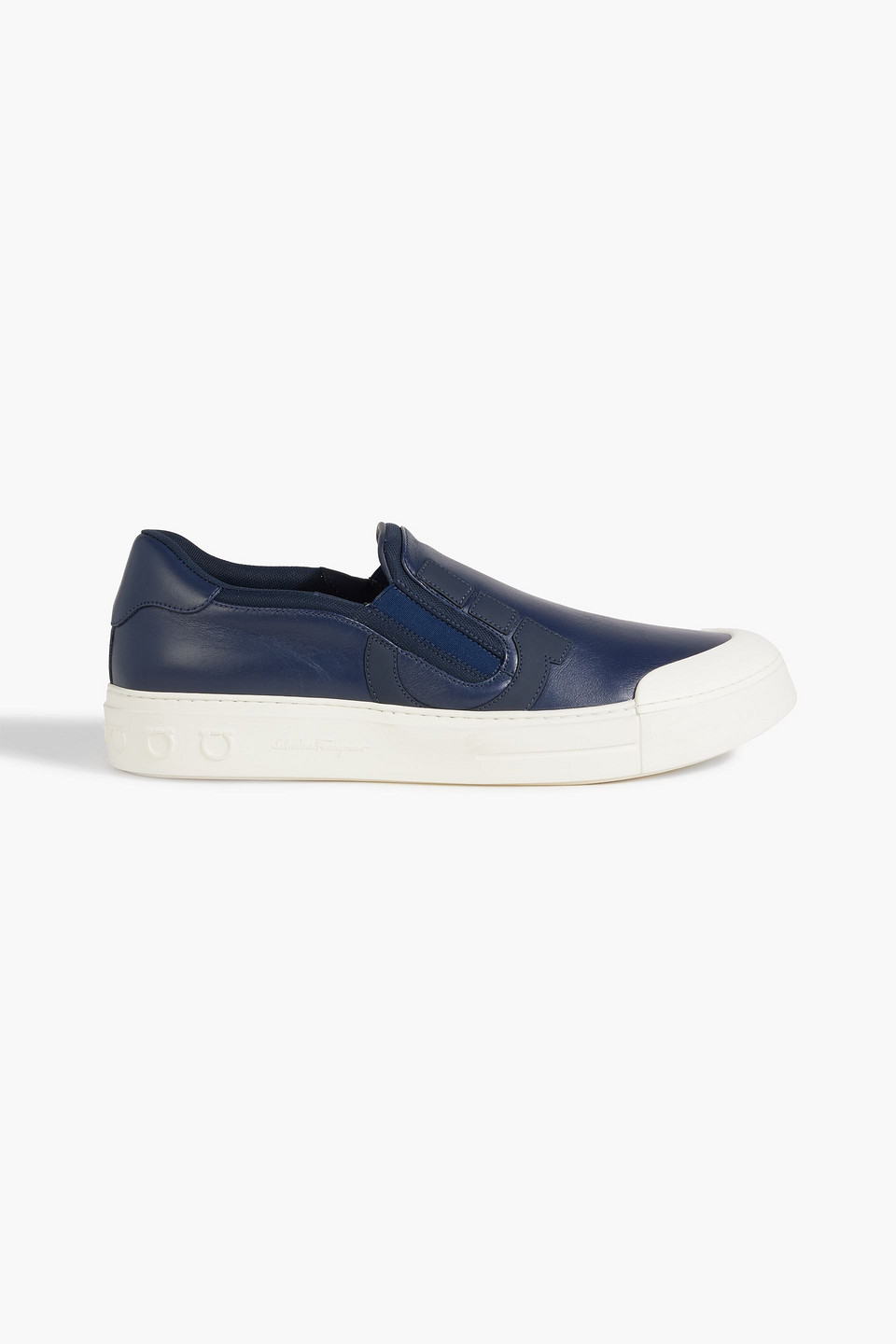 Ferragamo Gancini Slip-on Sneakers In Navy
