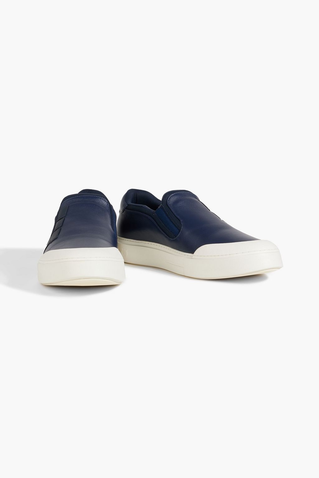 FERRAGAMO Marine appliquéd leather slip-on sneakers