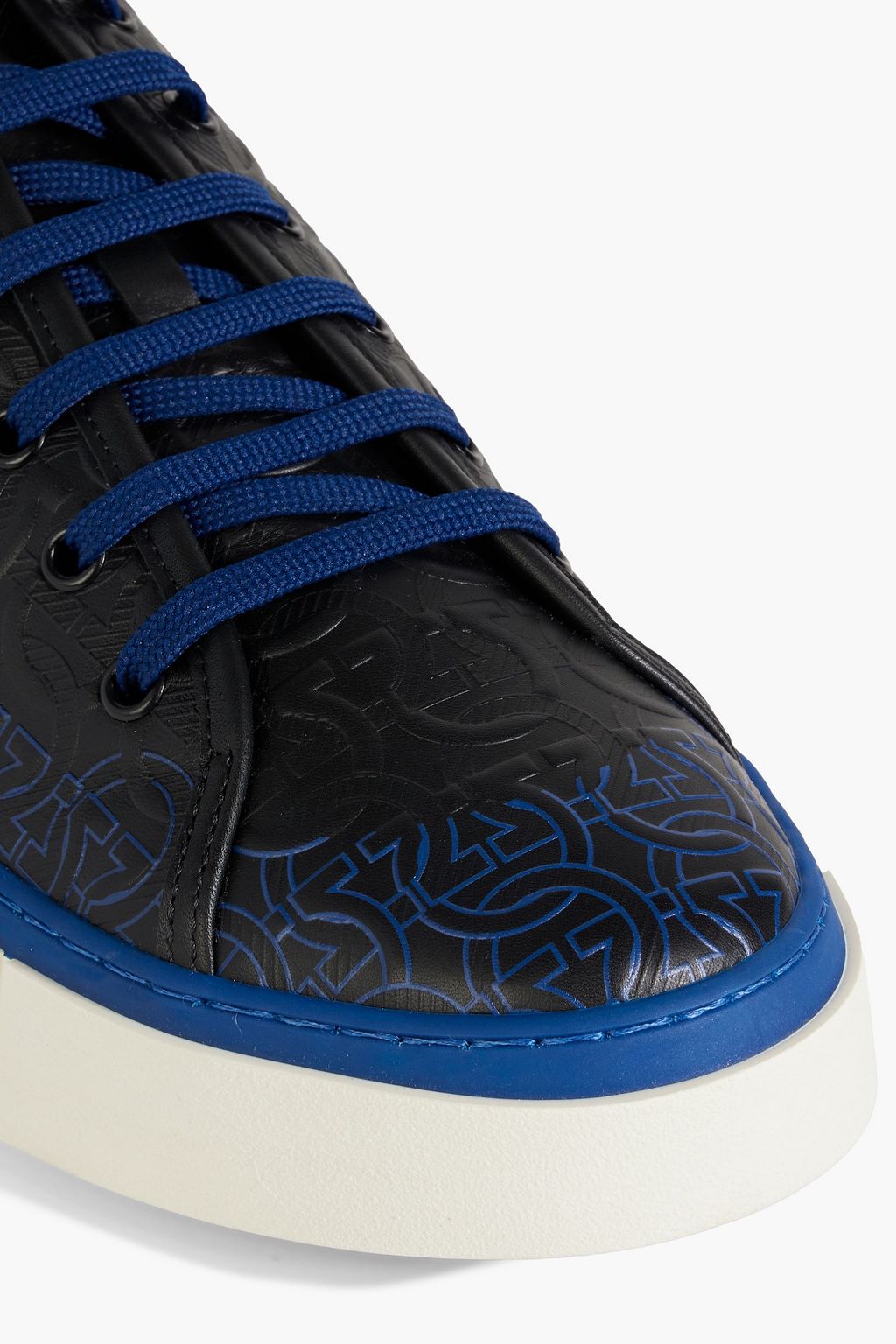 FERRAGAMO Pearce embossed leather sneakers