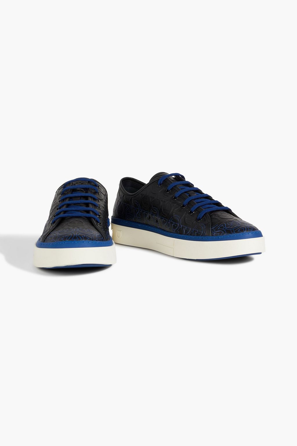 FERRAGAMO Pearce embossed leather sneakers