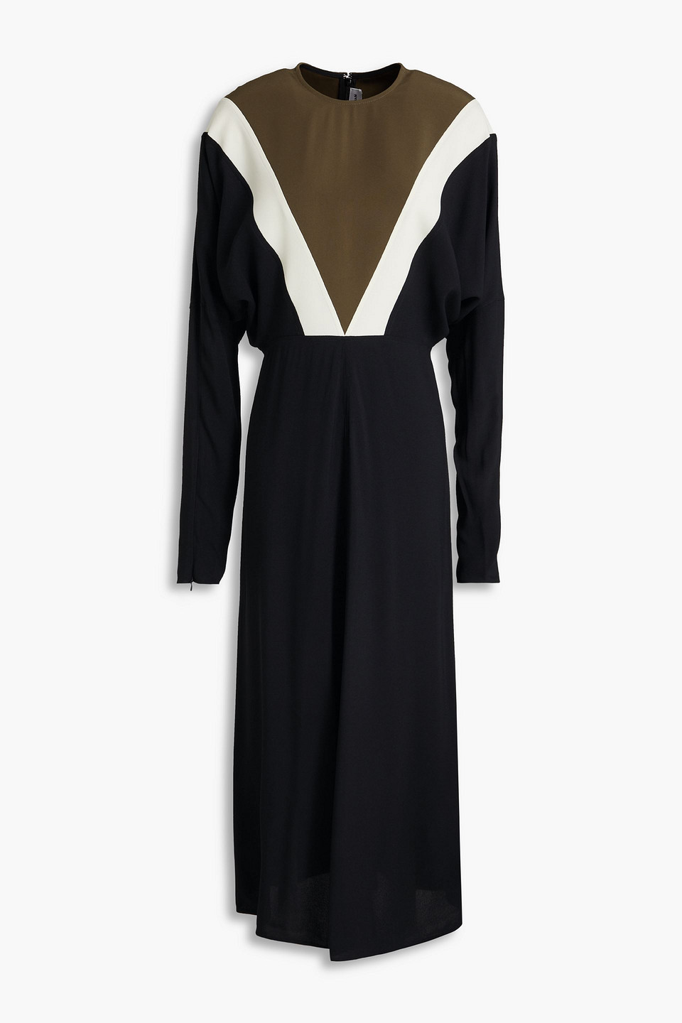 Victoria Beckham Crepe Midi Dress In Schwarz