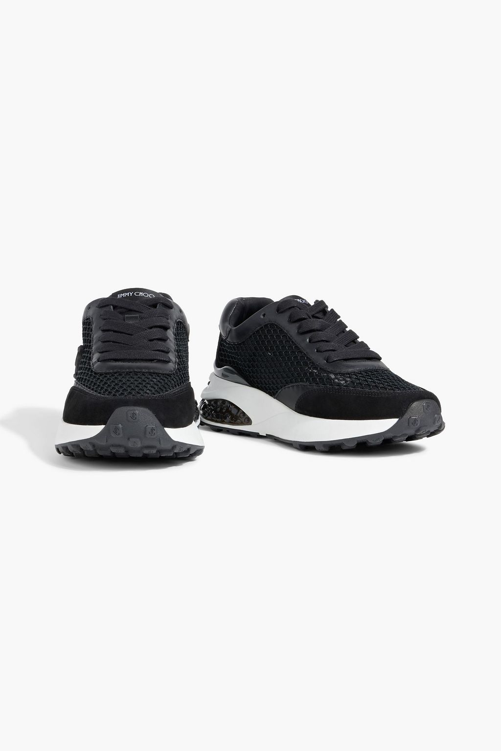 JIMMY CHOO Memphis mesh, leather and suede sneakers