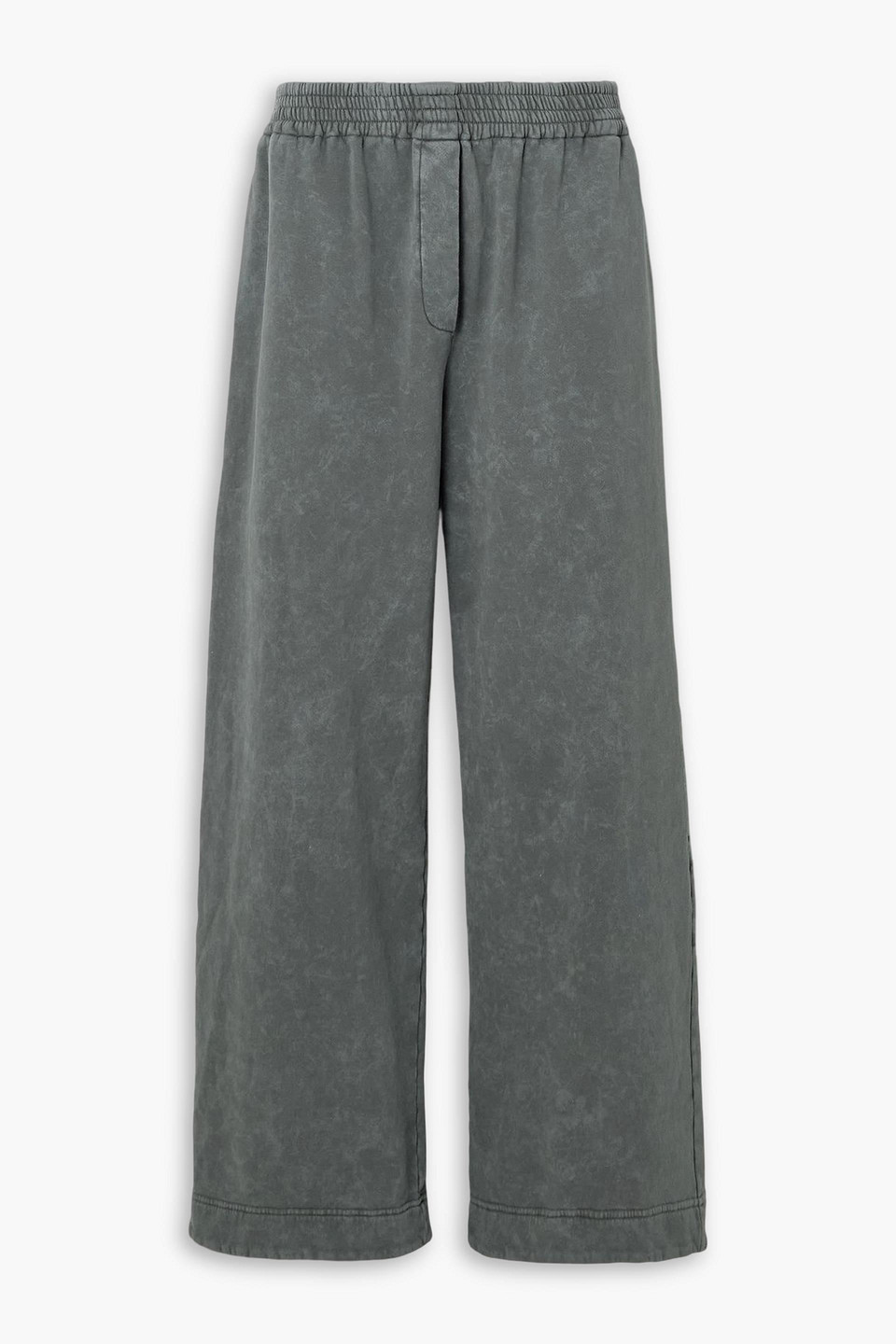 magda butrym - acid-wash cotton-blend jersey track pants - gray - fr 40