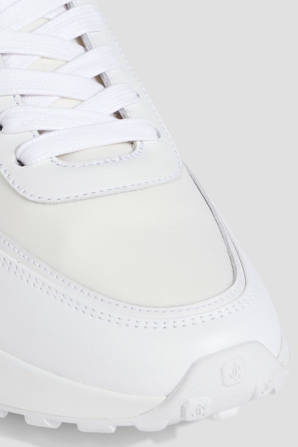 JIMMY CHOO Memphis embellished leather and neoprene sneakers