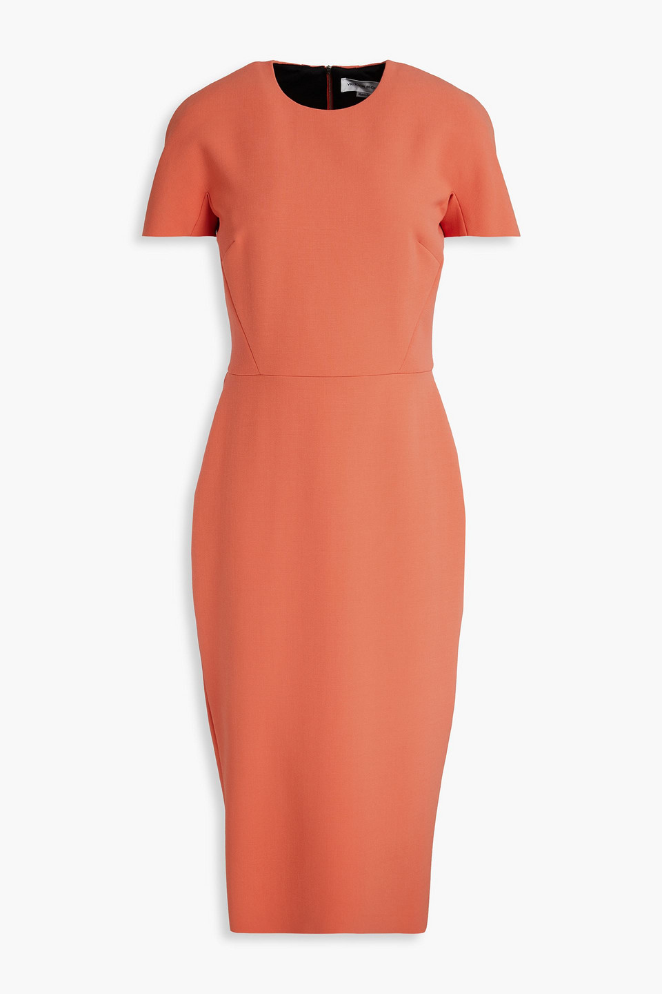 Victoria Beckham Fitted Midi Dress In Orange