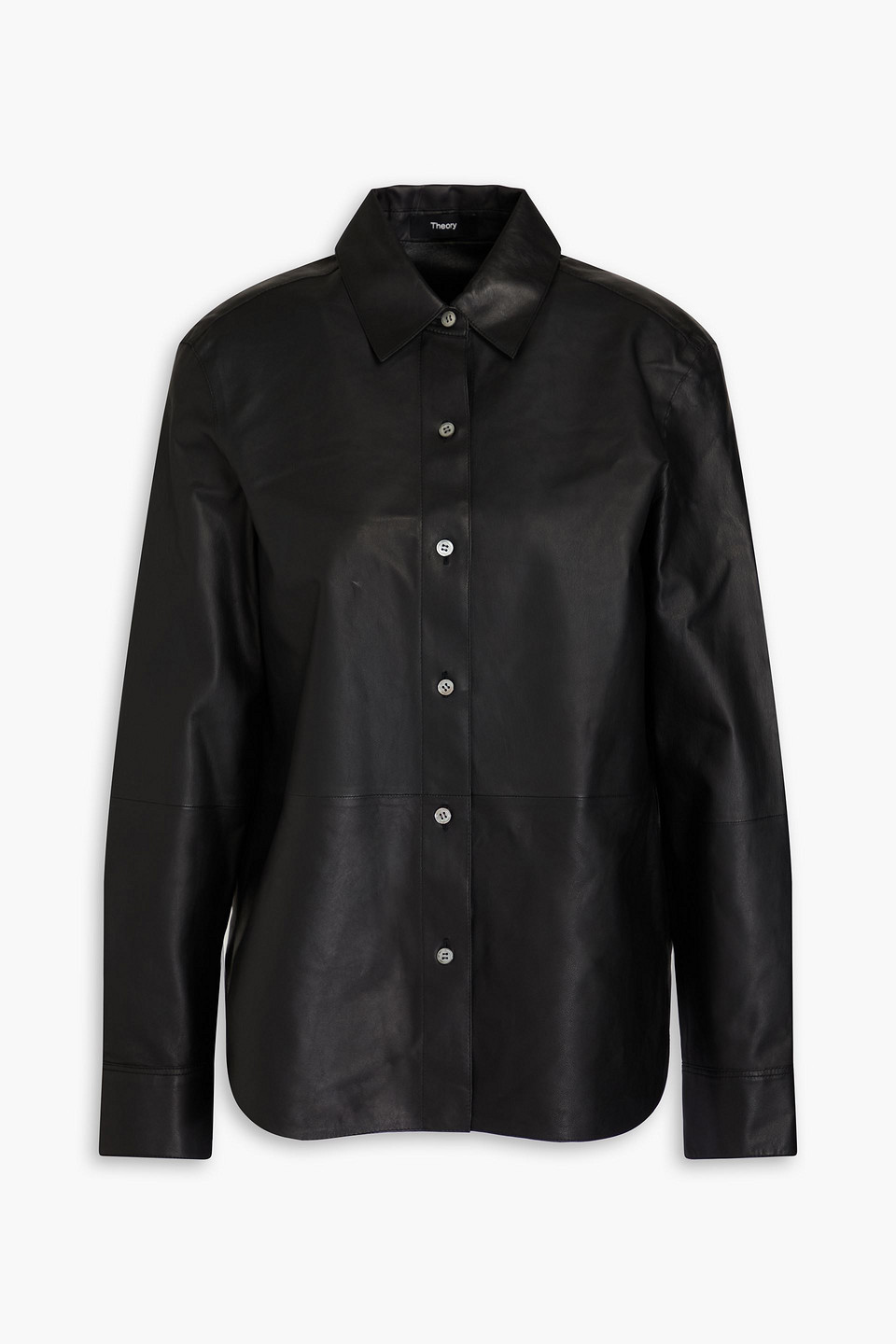 Theory Leather Shirt In Schwarz