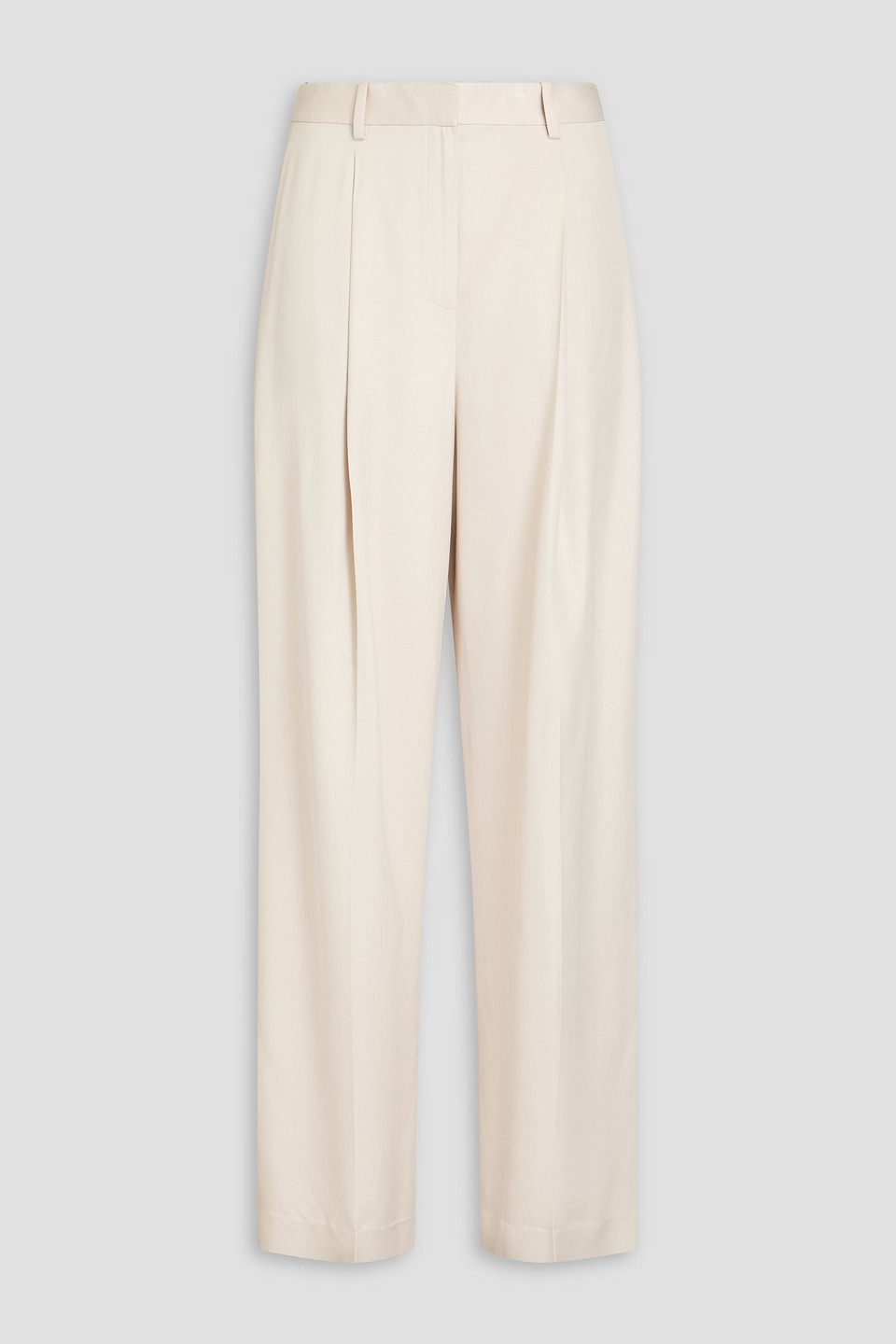 Theory Twill Wide-leg Pants In Creme