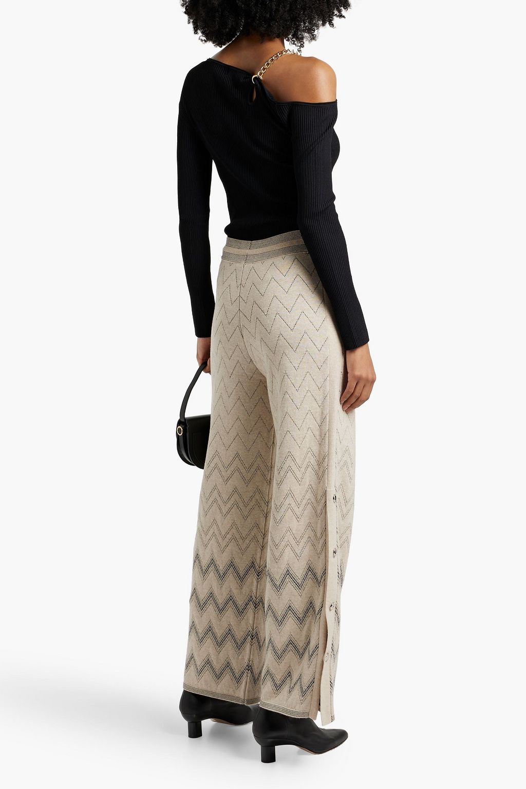 MISSONI Metallic jacquard-knit wool-blend wide-leg pants