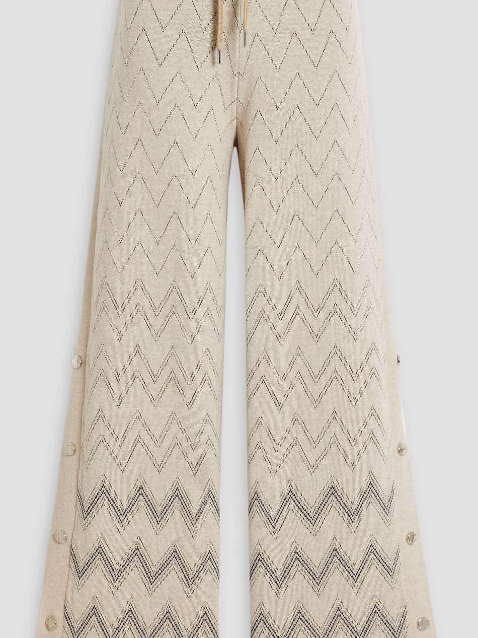metallic jacquard-knit wool-blend wide-leg pants