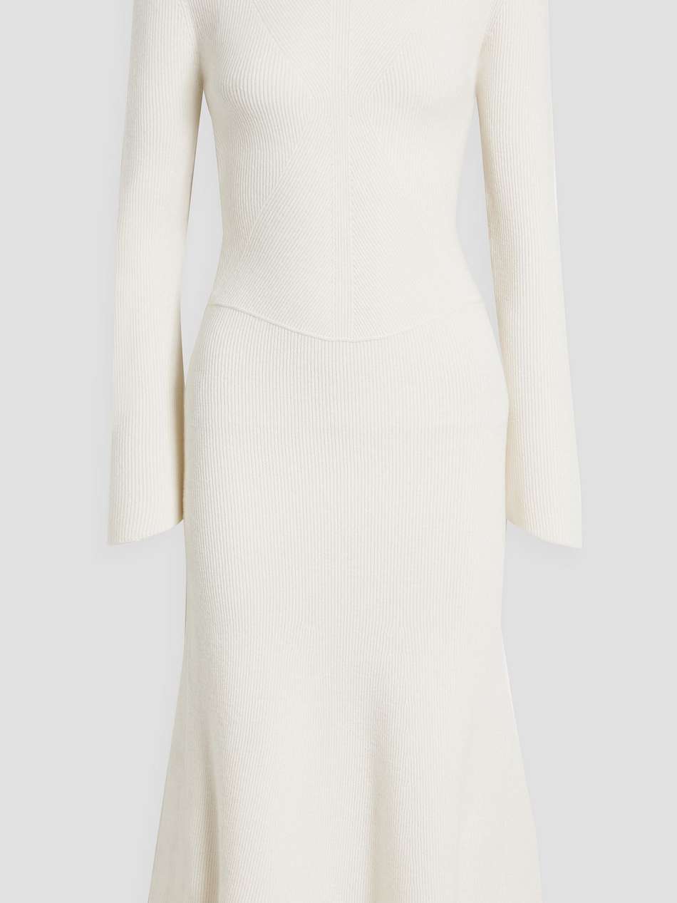 ribbed wool-blend midi dress