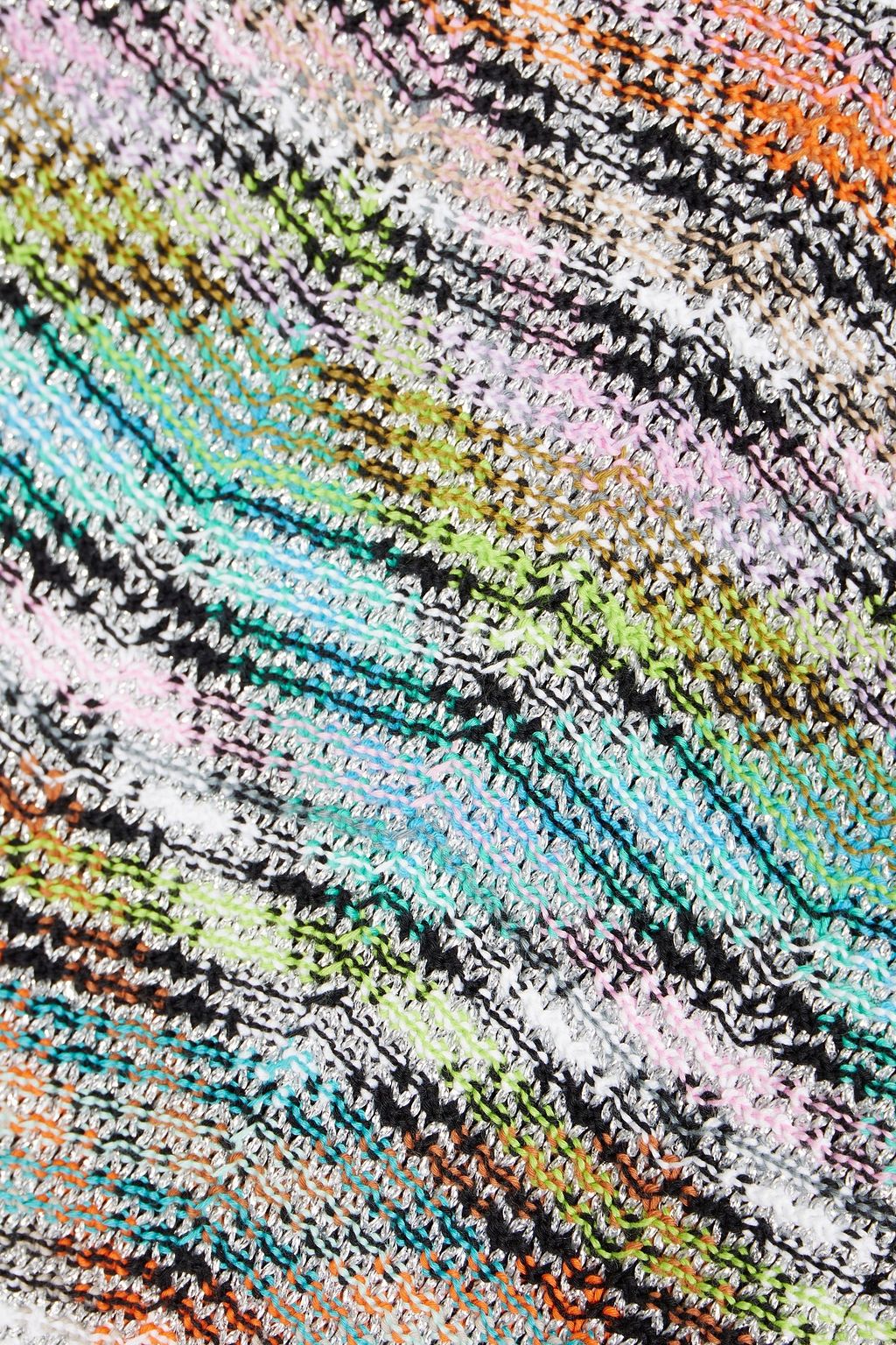 MISSONI Metallic crochet-knit bomber jacket