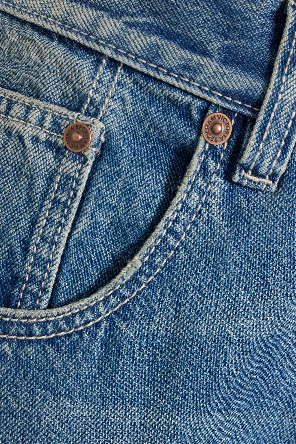 VICTORIA BECKHAM Distressed mid-rise straight-leg jeans