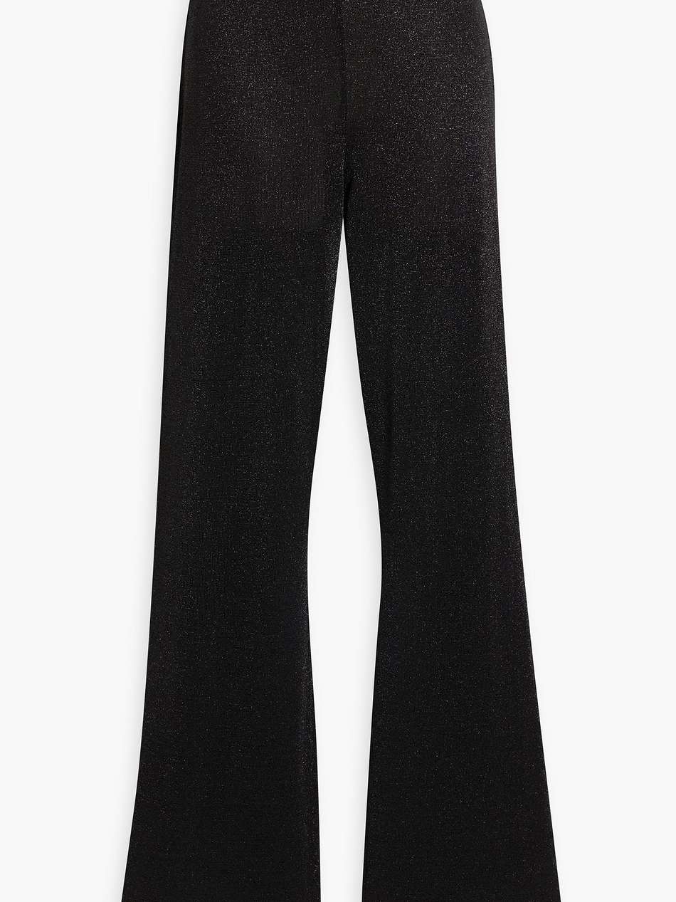 metallic knitted flared pants