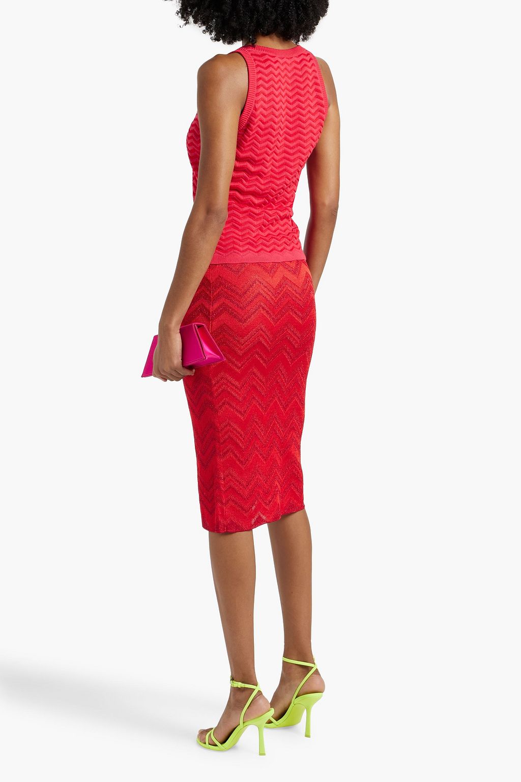MISSONI Metallic crochet-knit skirt