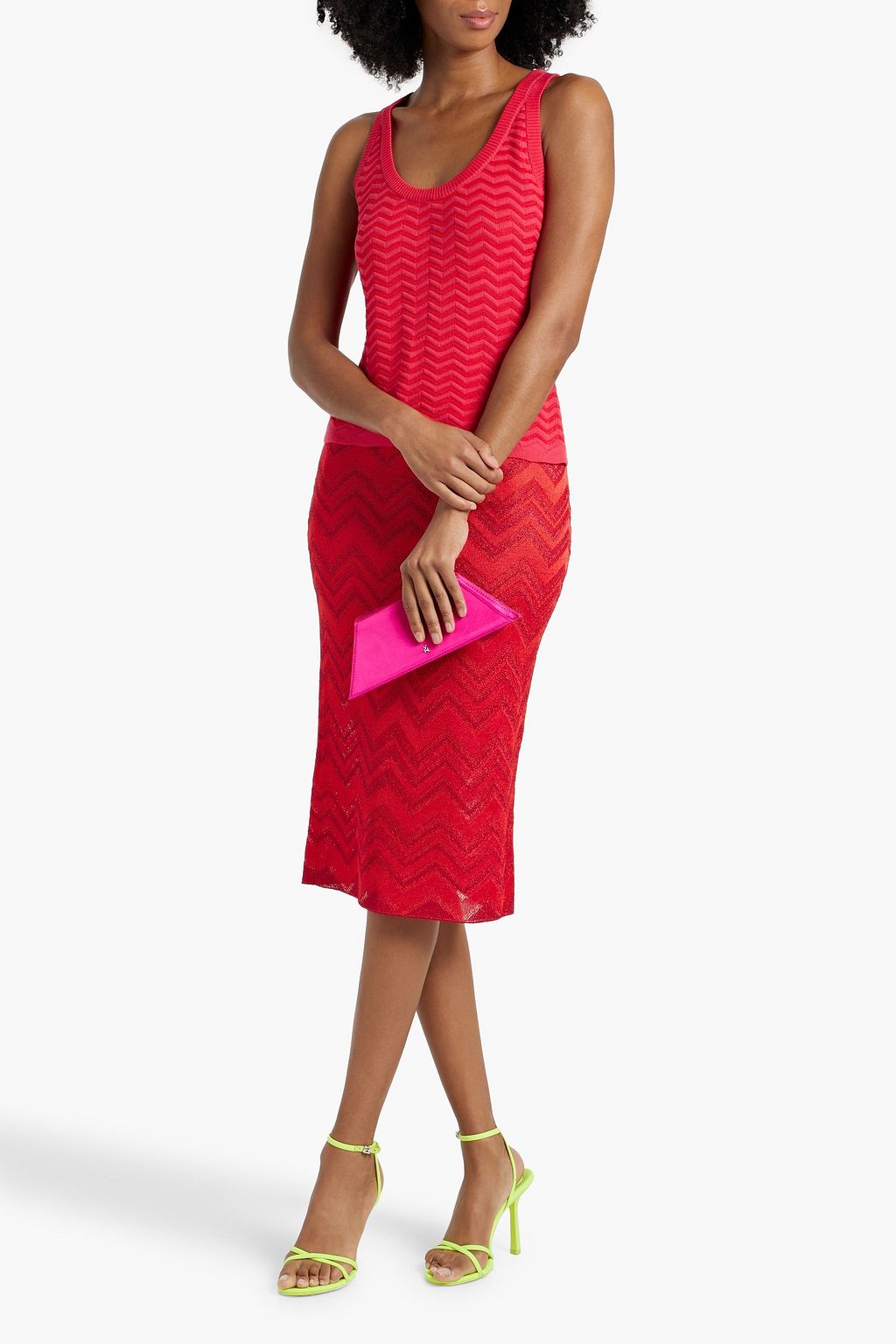 MISSONI Metallic crochet-knit skirt