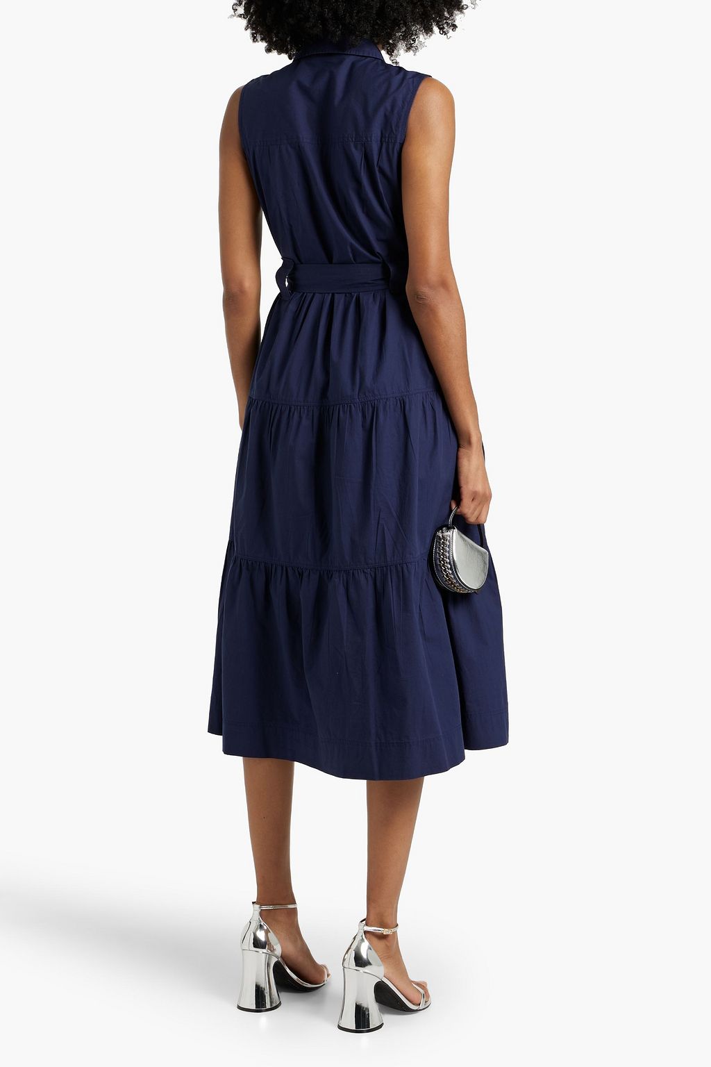 DEREK LAM 10 CROSBY Florence tiered cotton-poplin midi dress