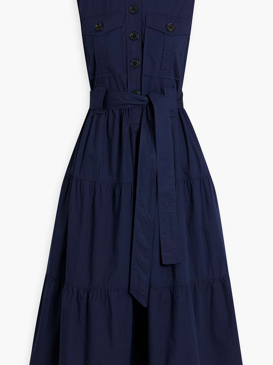 florence tiered cotton-poplin midi dress